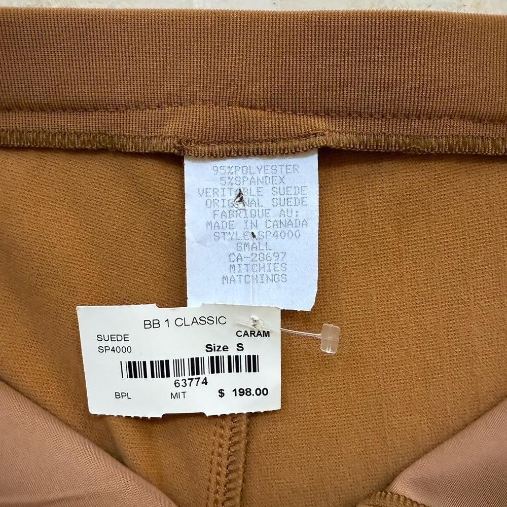 Vintage Retro BB1‎ Country Western Genuine Suede Leather Camel Pants Sz S $198 - Picture 10 of 10